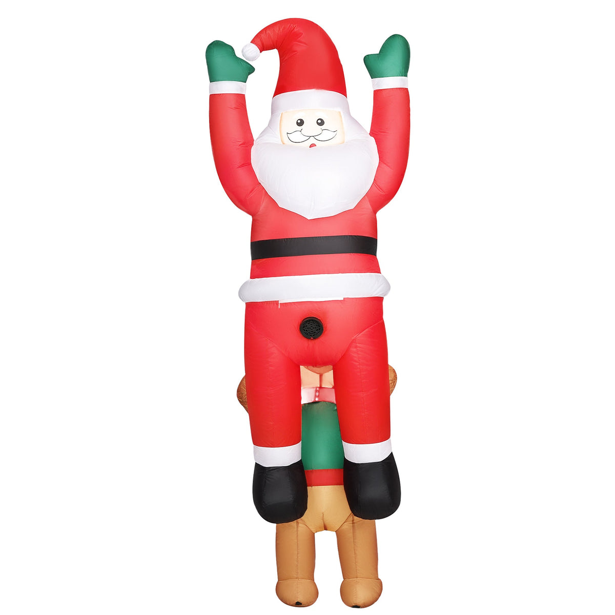 Outsunny 7FT Hanging Christmas Inflatable Santa with Dog