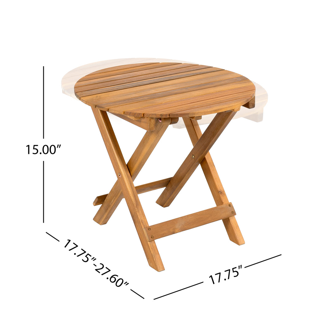 Patio Conversation Set with Outdoor Wood Chairs and Side Table