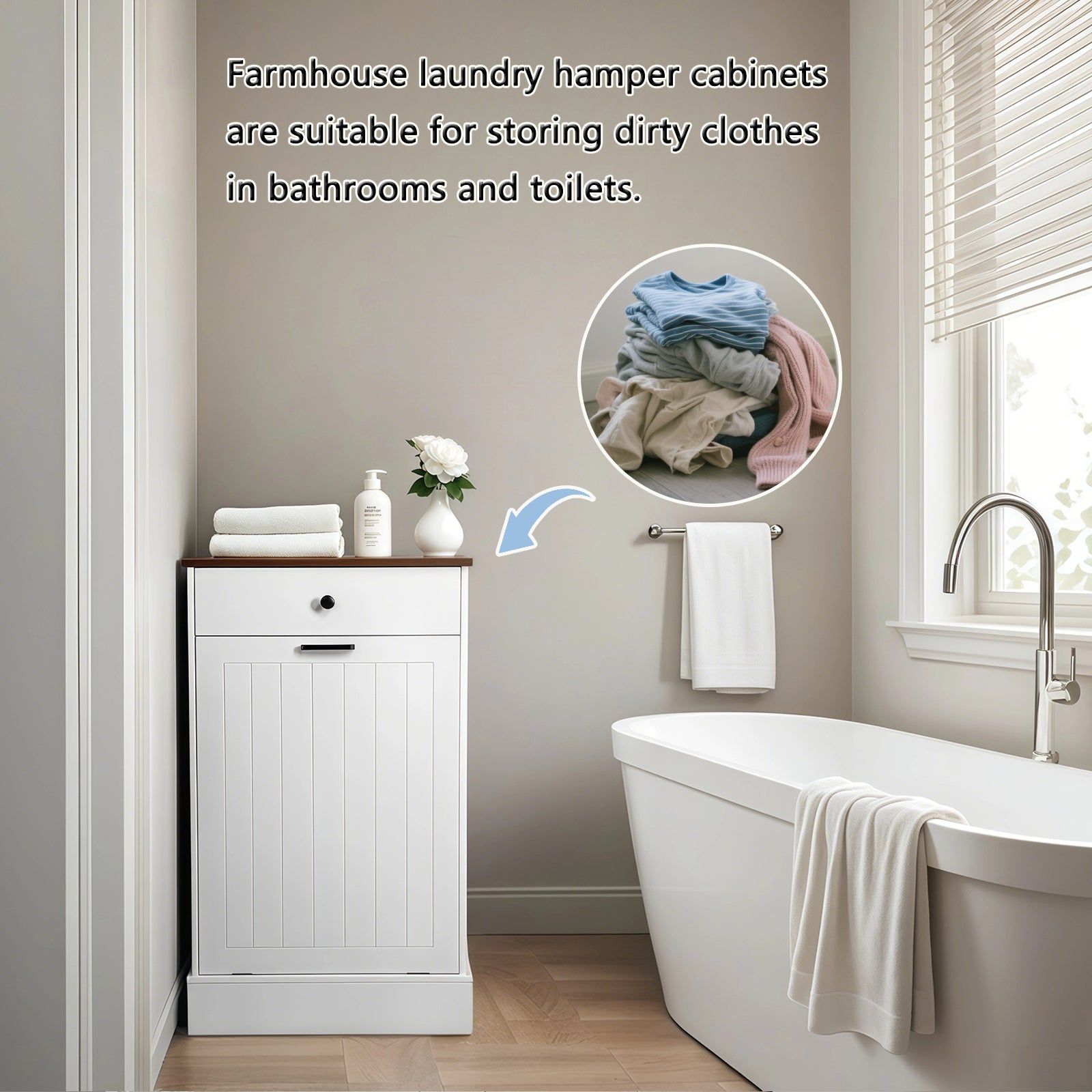 Tilt Out Trash Can Cabinet - Hidden Wooden Design