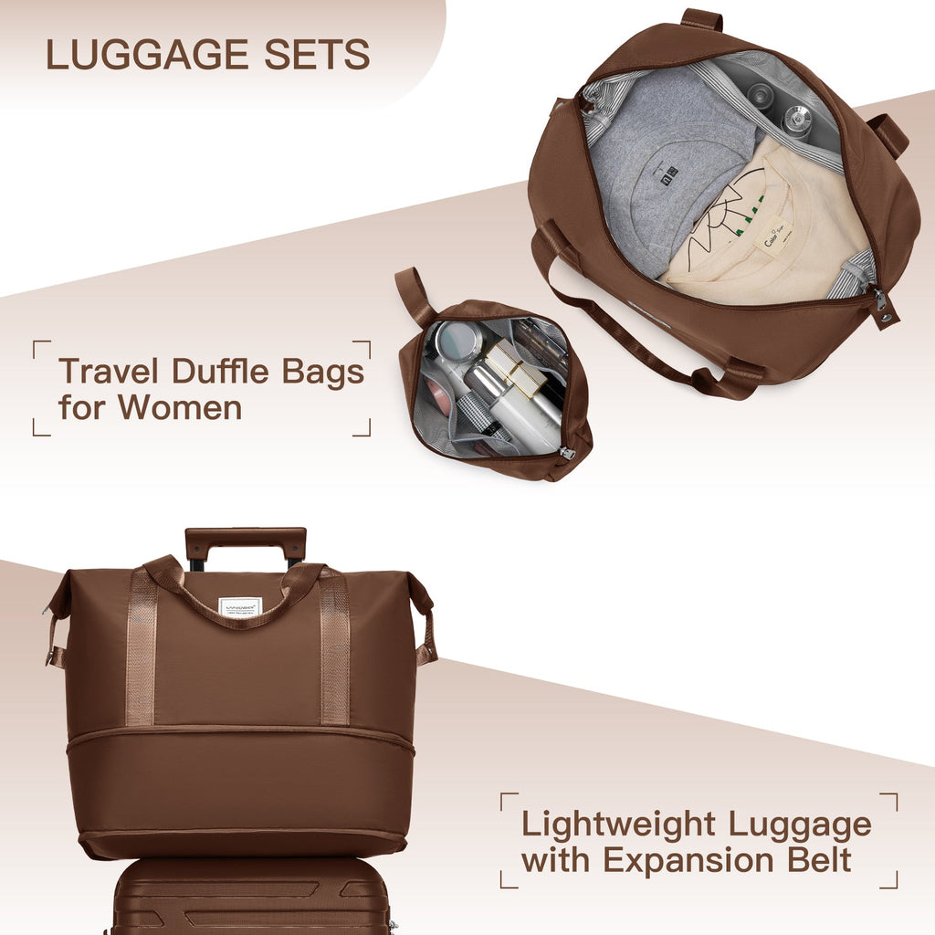 6 Piece Hardside Luggage Set with Duffel Bags