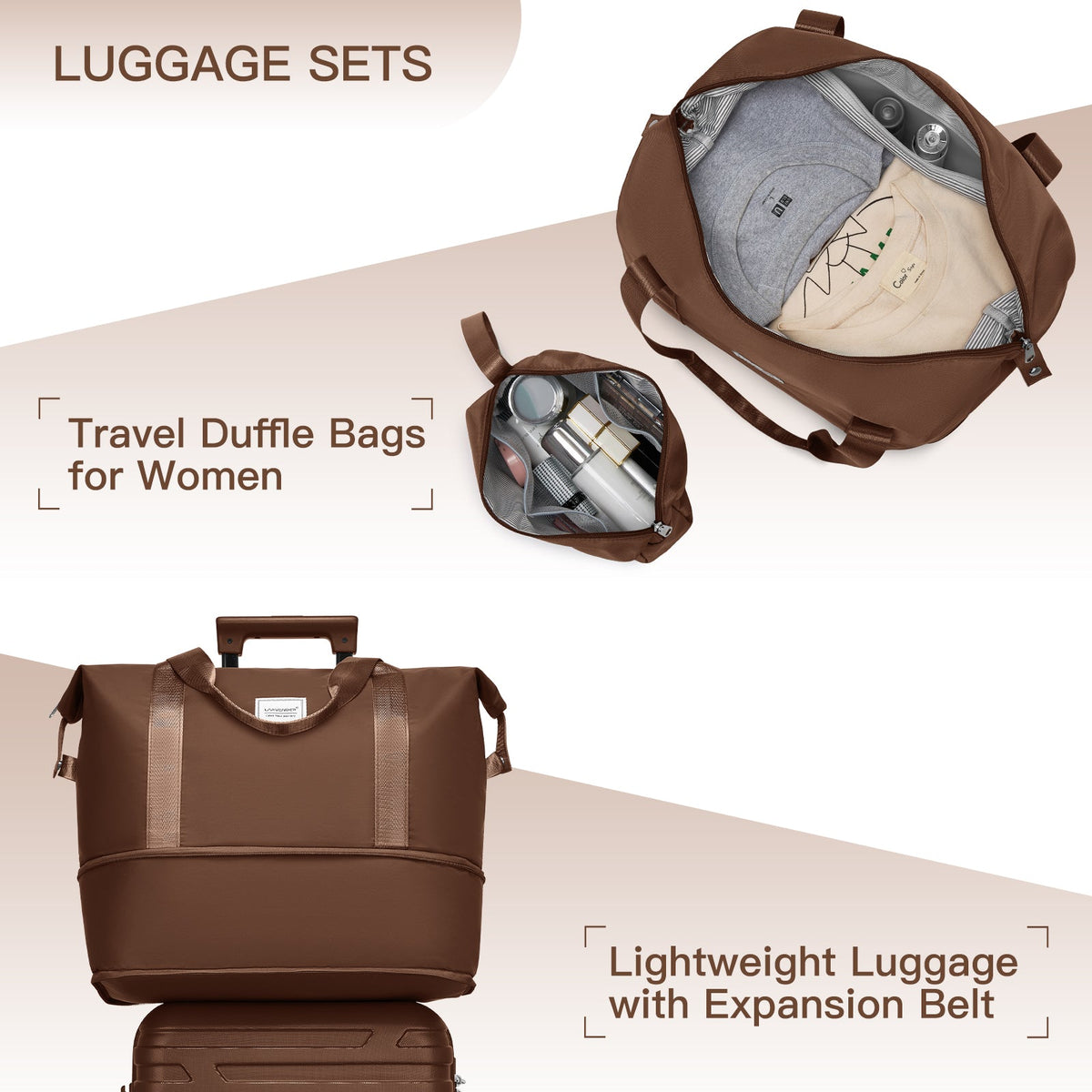 6 Piece Hardside Luggage Set with Duffel Bags