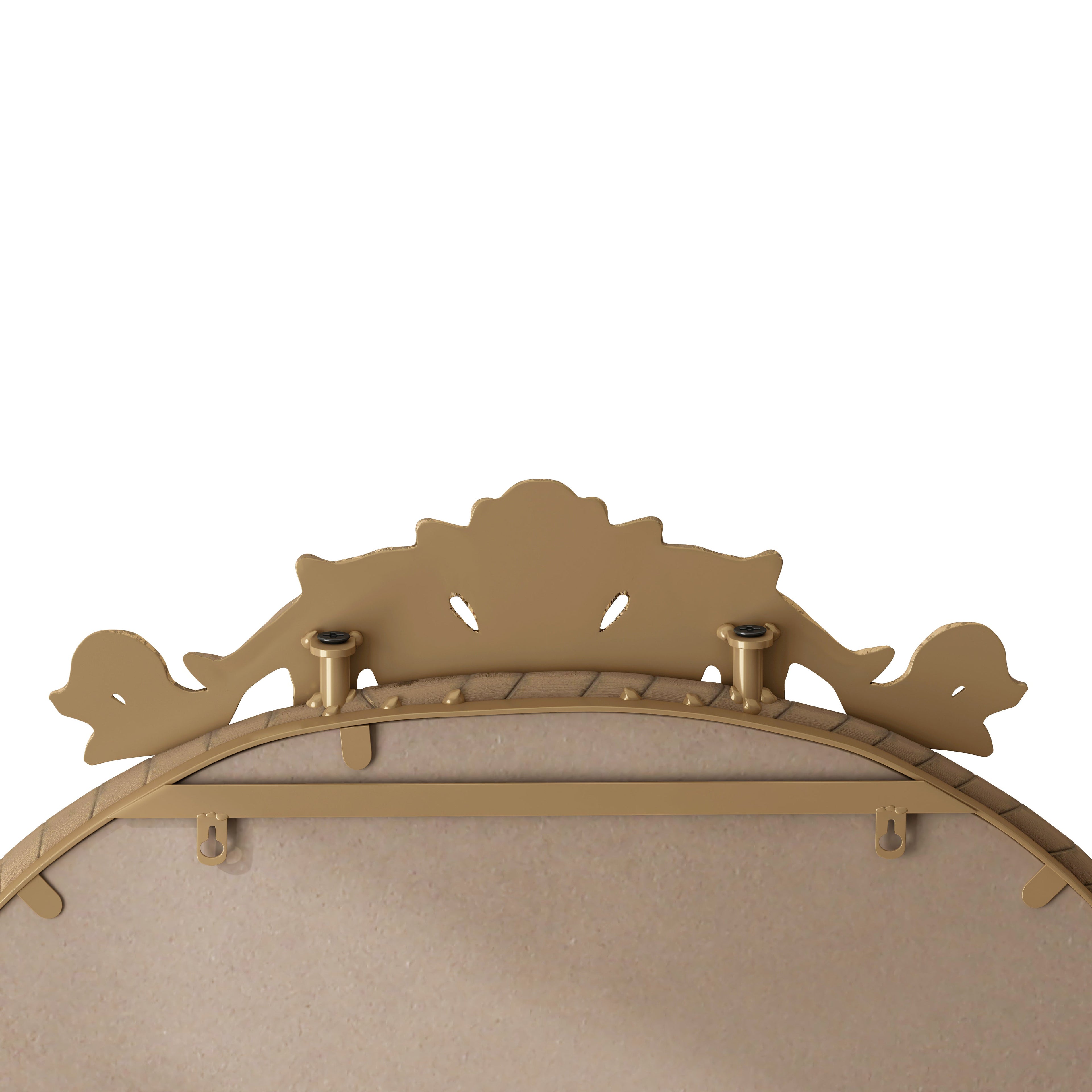 58"x24" Arched Full Body Mirror with Vintage Ornate Carving