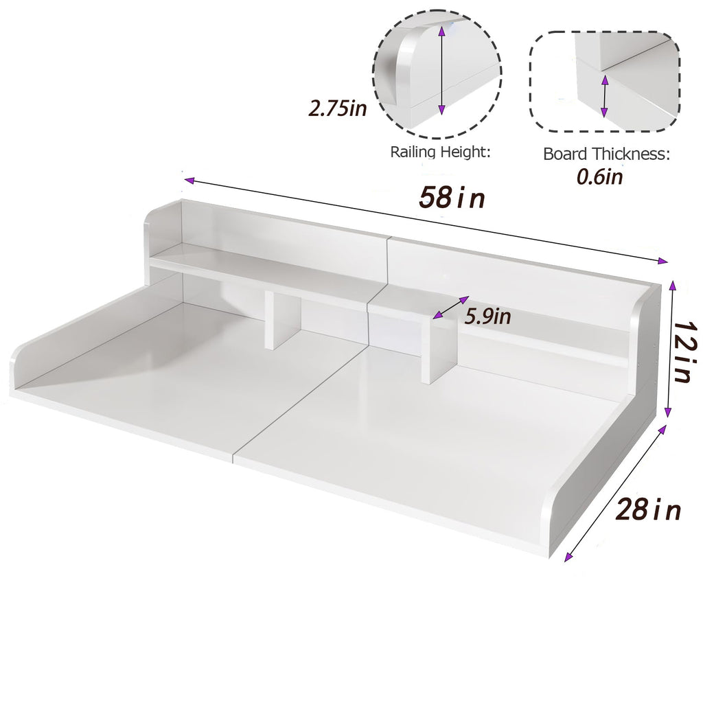 Washer Dryer Countertop with Non-Slip Pads - White