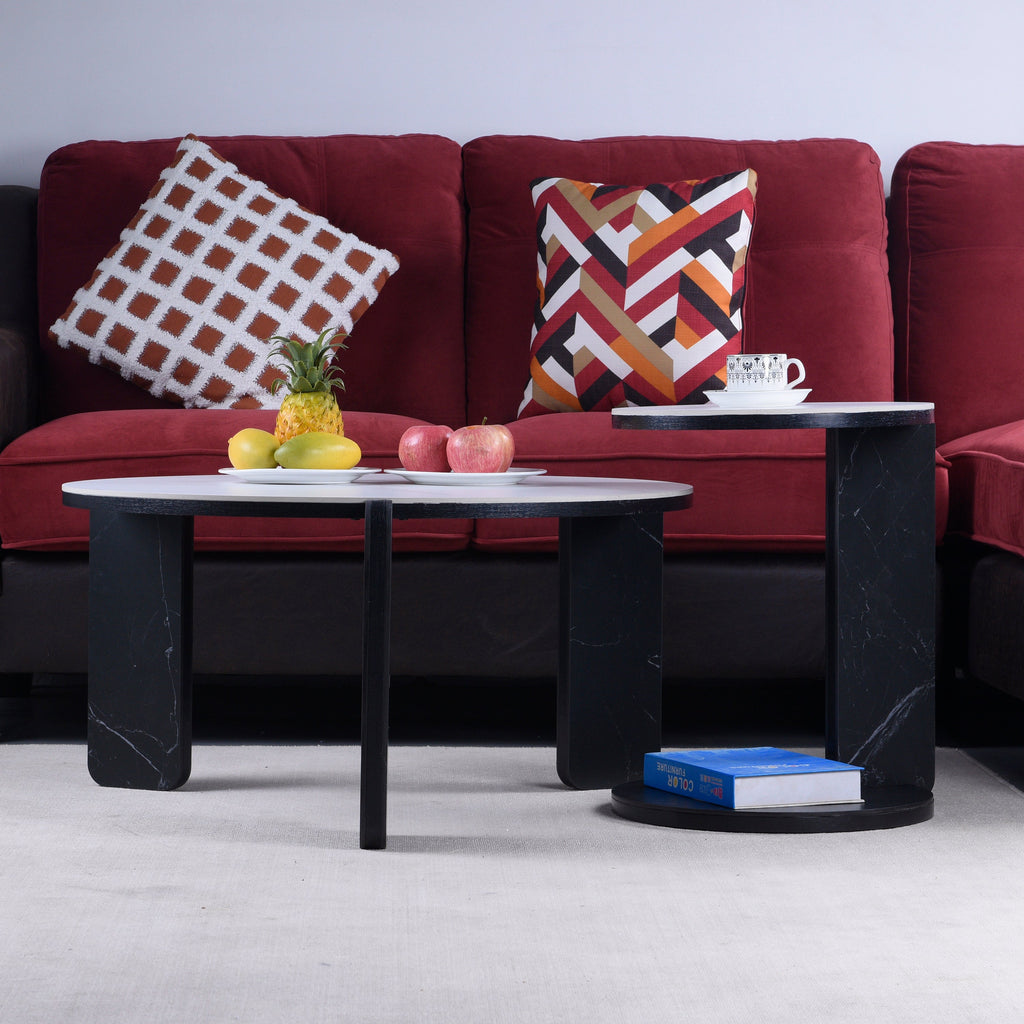 Set of 2 Round Nesting Coffee Tables