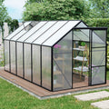 6x12 FT Polycarbonate Greenhouse with Raised Base