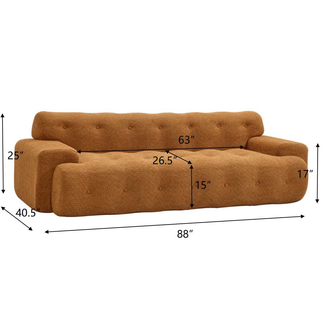 88 In Cloud 3 Seater Boucle Sofa