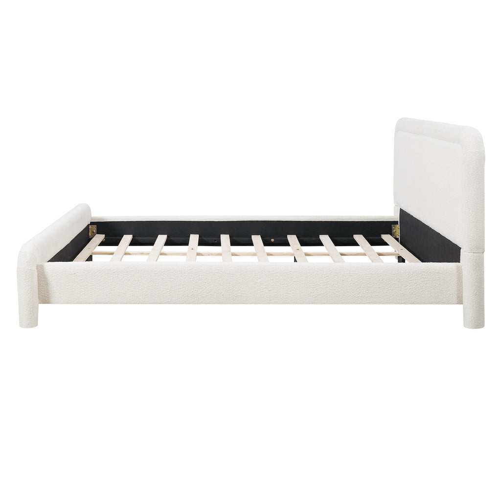 King Size Upholstered Platform Bed Frame