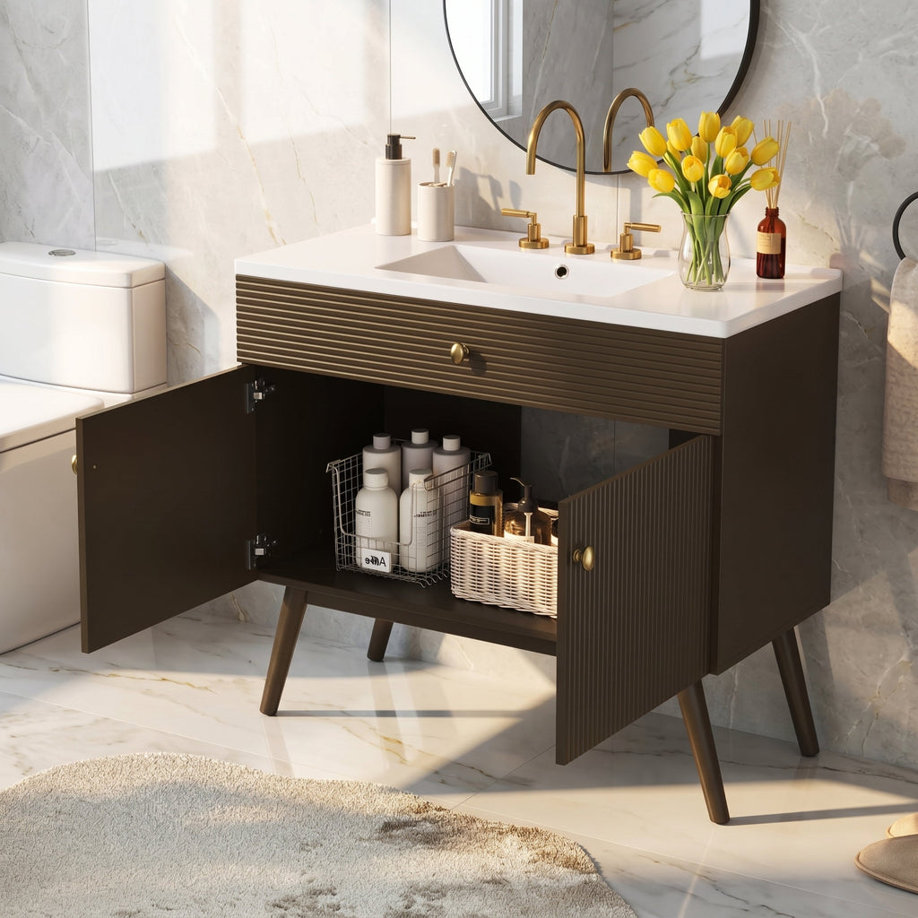 36" Luxury Striped Bathroom Vanity
