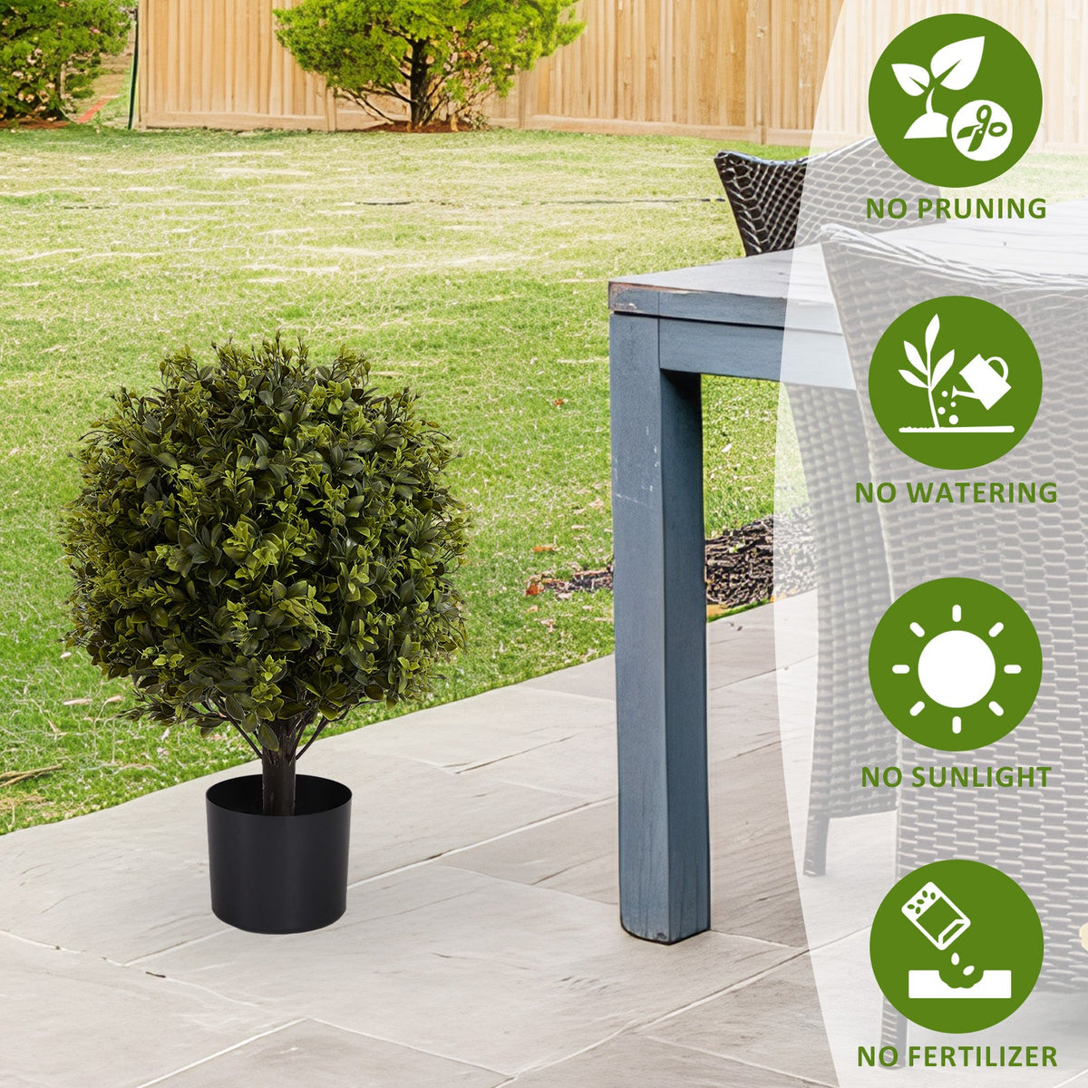 UV Protection Ball Topiary Tree Set – 22in
