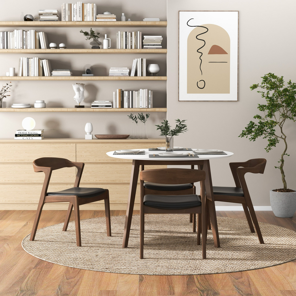 Alina Dining Table (White) and 4 Side Chairs