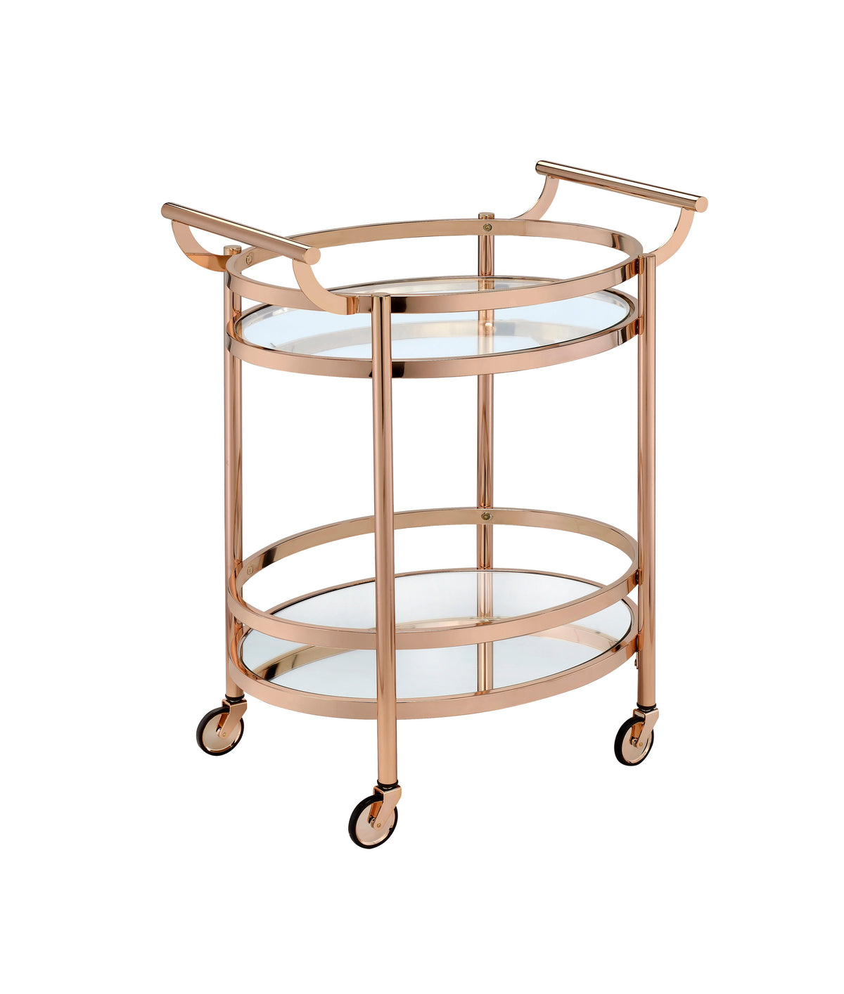 Lakelyn Clear Glass & Rose Serving Cart