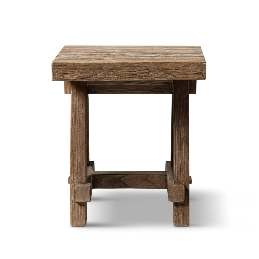 Hawthorne 18" Square Reclaimed Elm Trestle Side Table