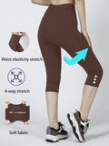 Women High Waisted Capri Leggings, Buttery Soft Yoga Pants, 4-Way Stretch Workout Athletic Cropped Pants For Daily Gym Fitness