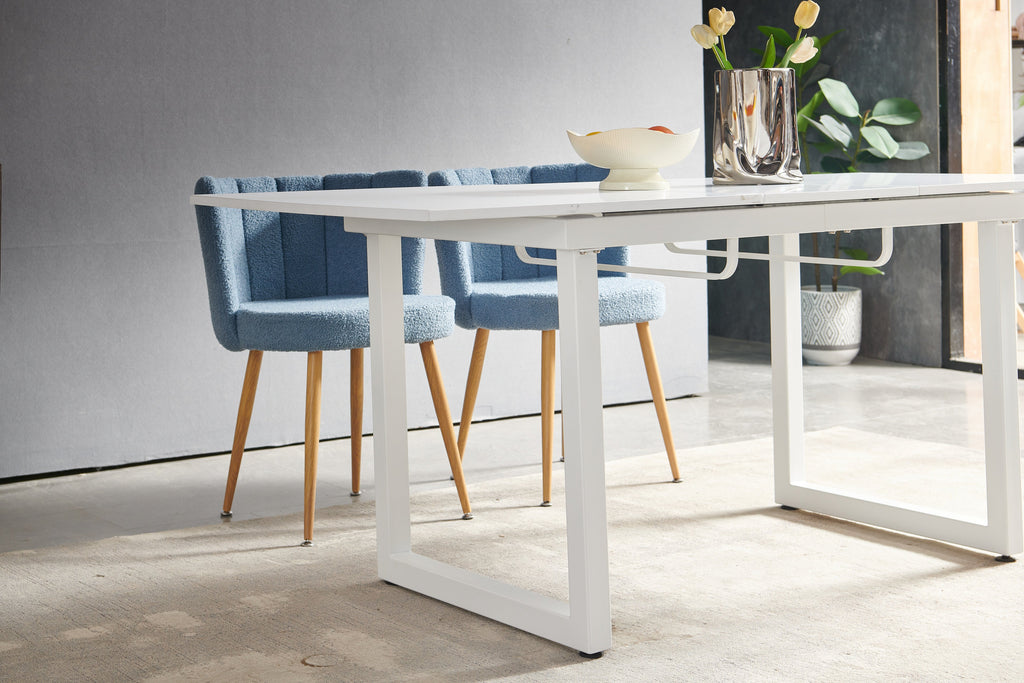 Square Extendable Dining Table with Metal Legs