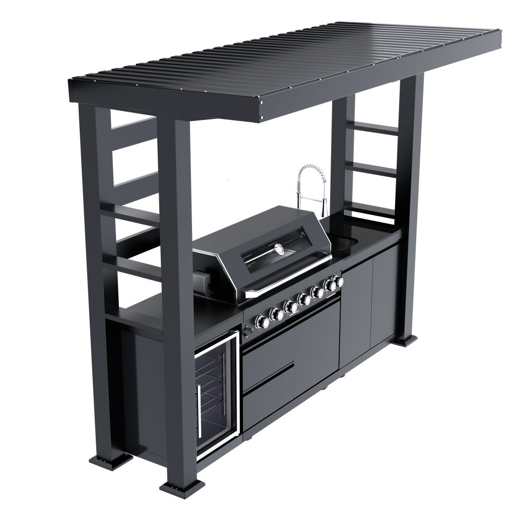 108-Inch 6-Burner Deluxe Stainless Steel Gas Outdoor Kitchen Grill