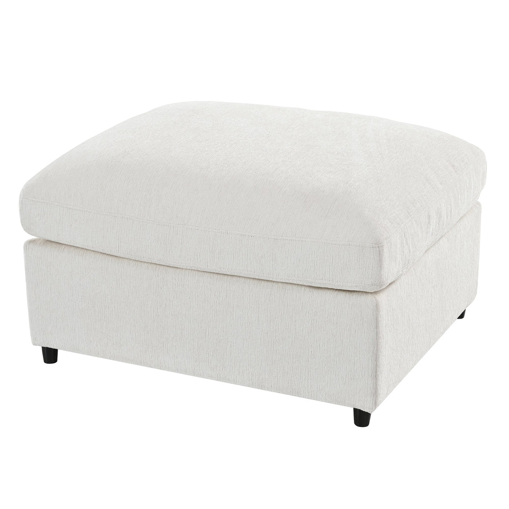U-Style 4-Piece Sofa Set, 2 Accent Chairs + Loveseat + Movable Ottoman