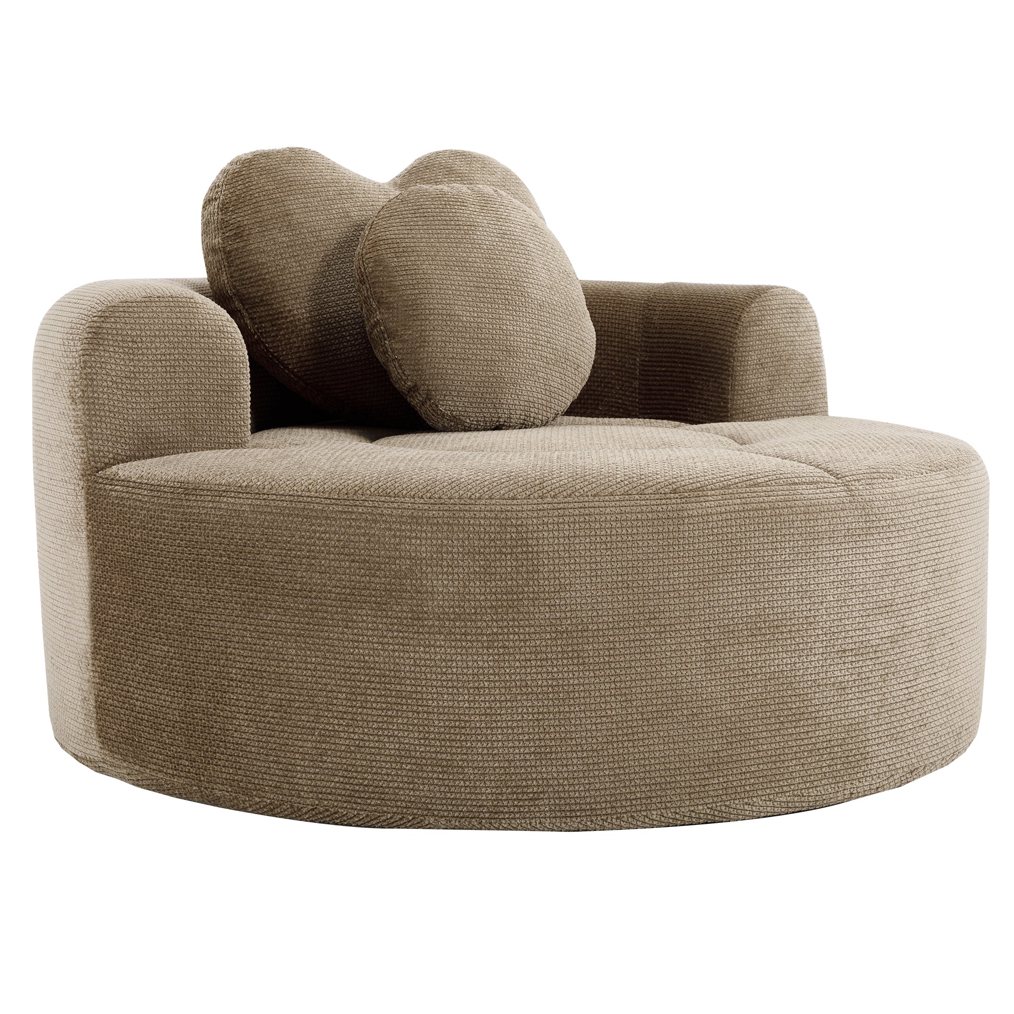 Round Sofa Bed with Memory Foam Sectional Couches for Living Room