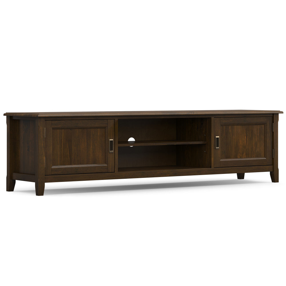 Burlington 72 Inch Wide Solid Wood Low TV Stand in Mahogany