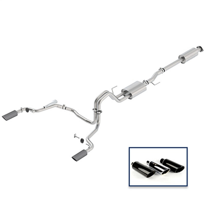 Ford Racing 15-18 F-150 5.0L Cat-Back Sport Exhaust System - Rear Exit Carbon Fiber Tips M-5200-F1550DSFA