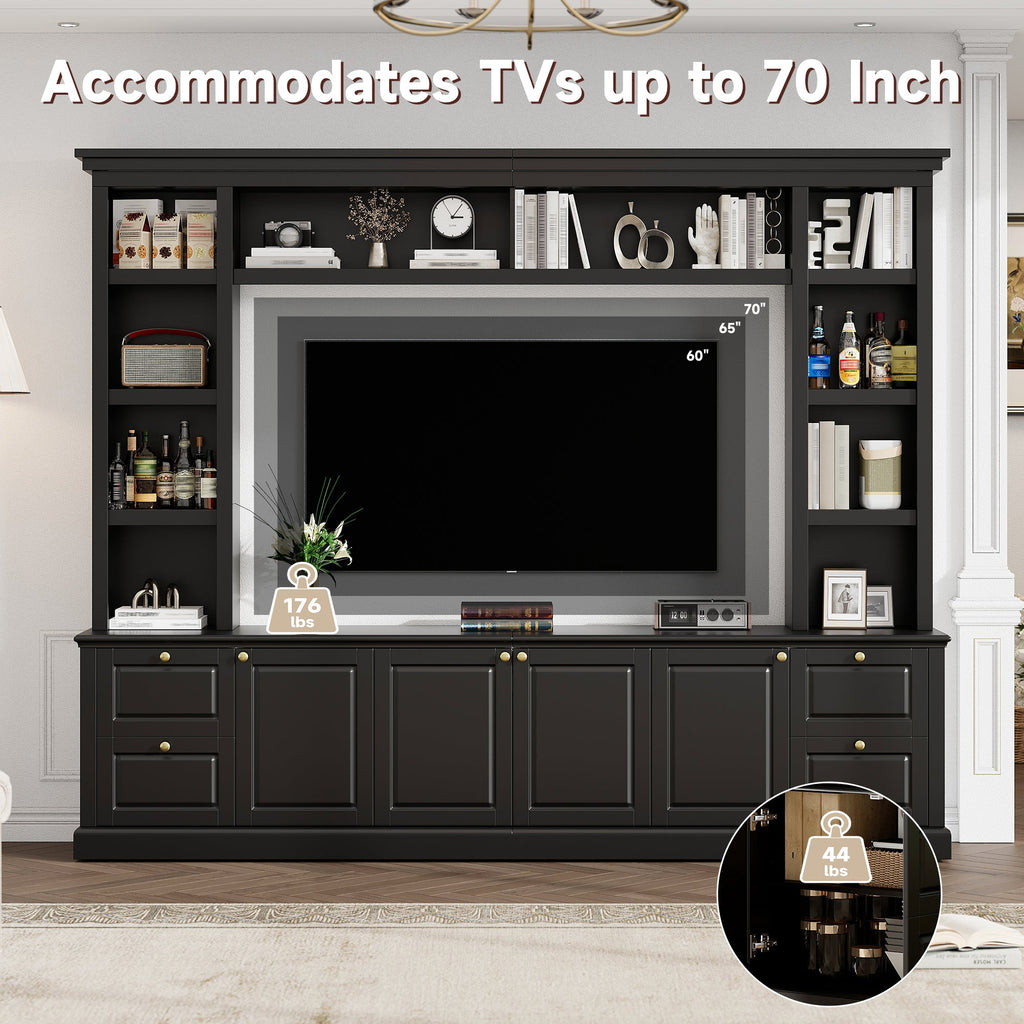 All-in-One Modern TV Stand with Bookcase