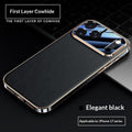 Genuine Leather Litchi-pattern Fully Wrapped Drop-proof Phone Case