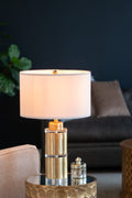 Elegant Table Lamp with Drum Shade