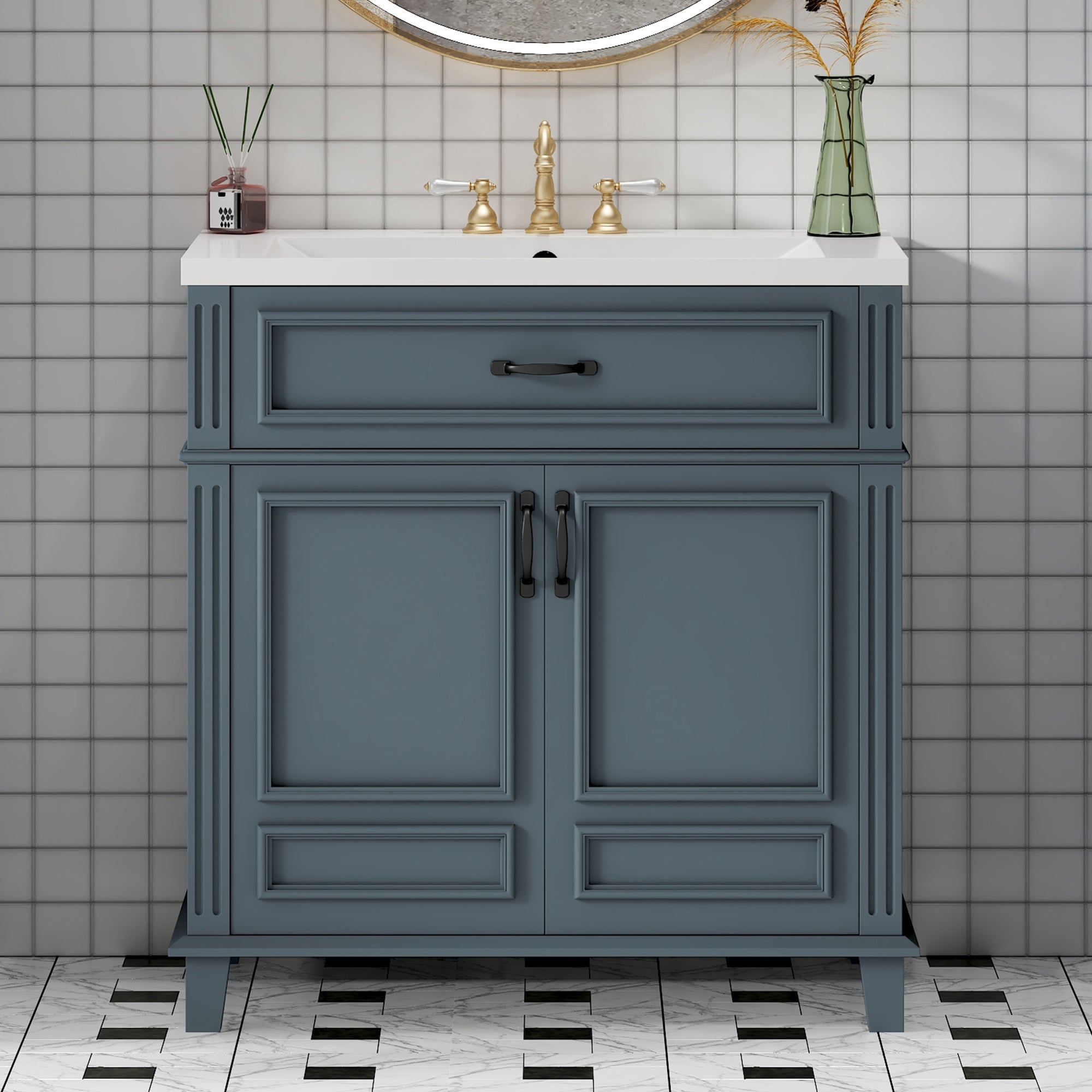 30'' Bathroom Vanity with Ceramic Sink