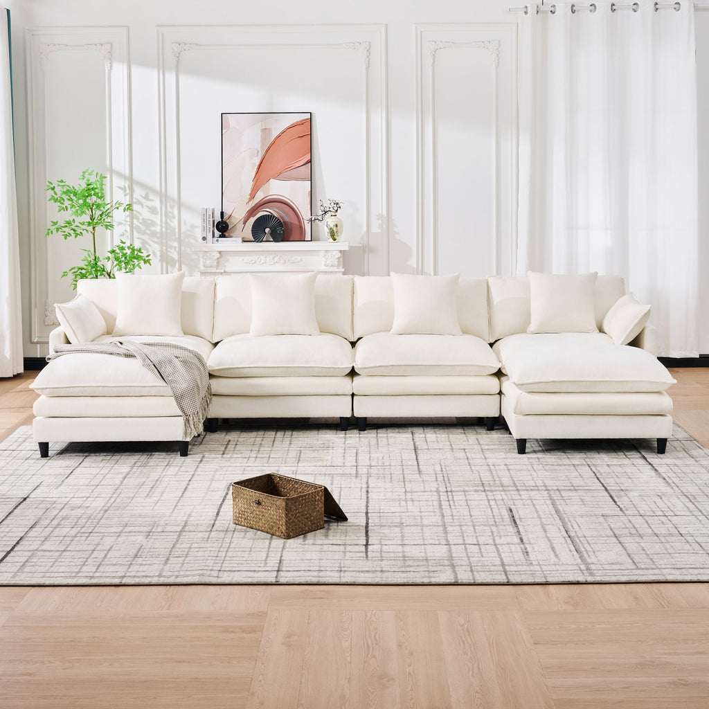 140.9-Inch U-Shaped Modular Sectional Sofa