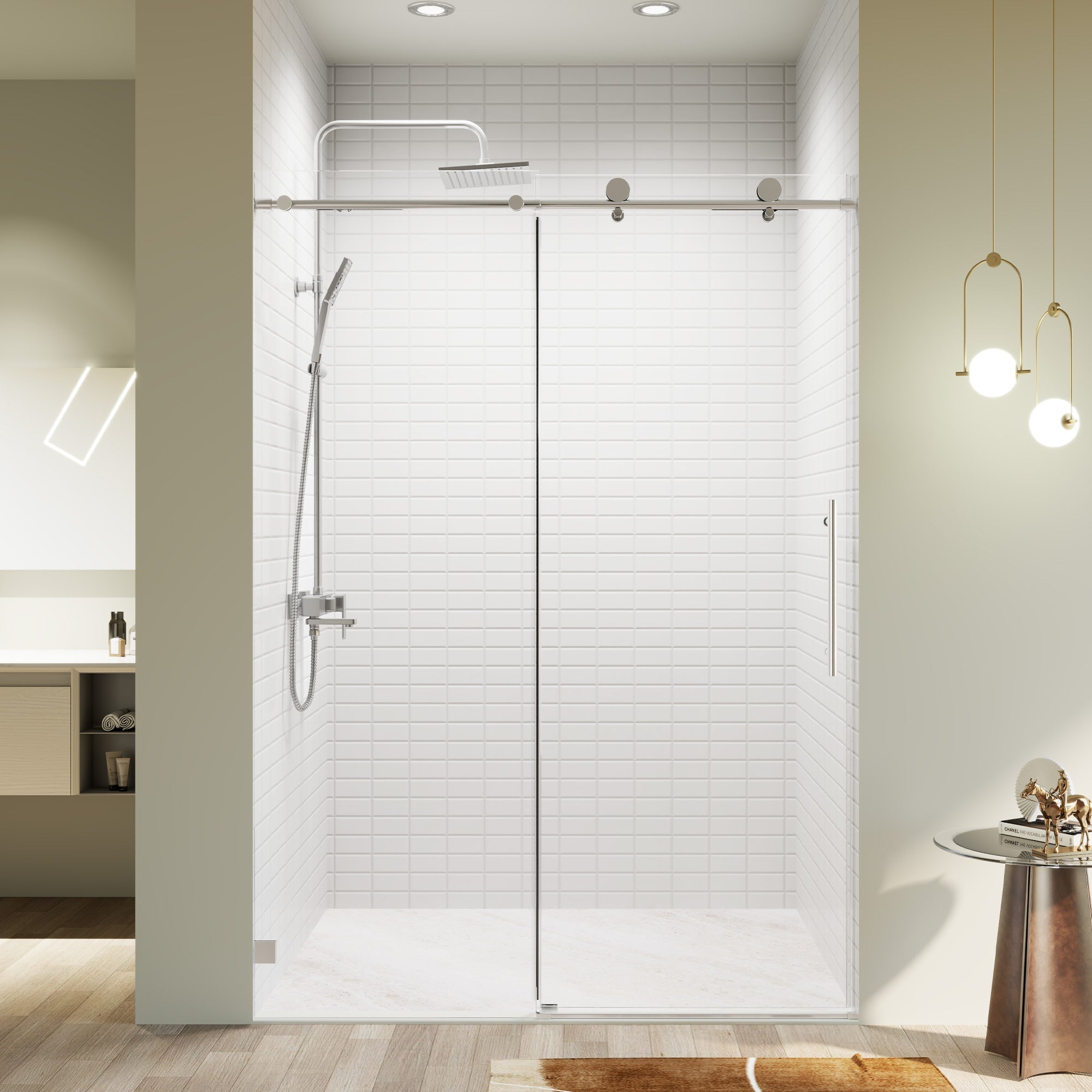 Frameless Single Sliding Soft-Close Shower Doors