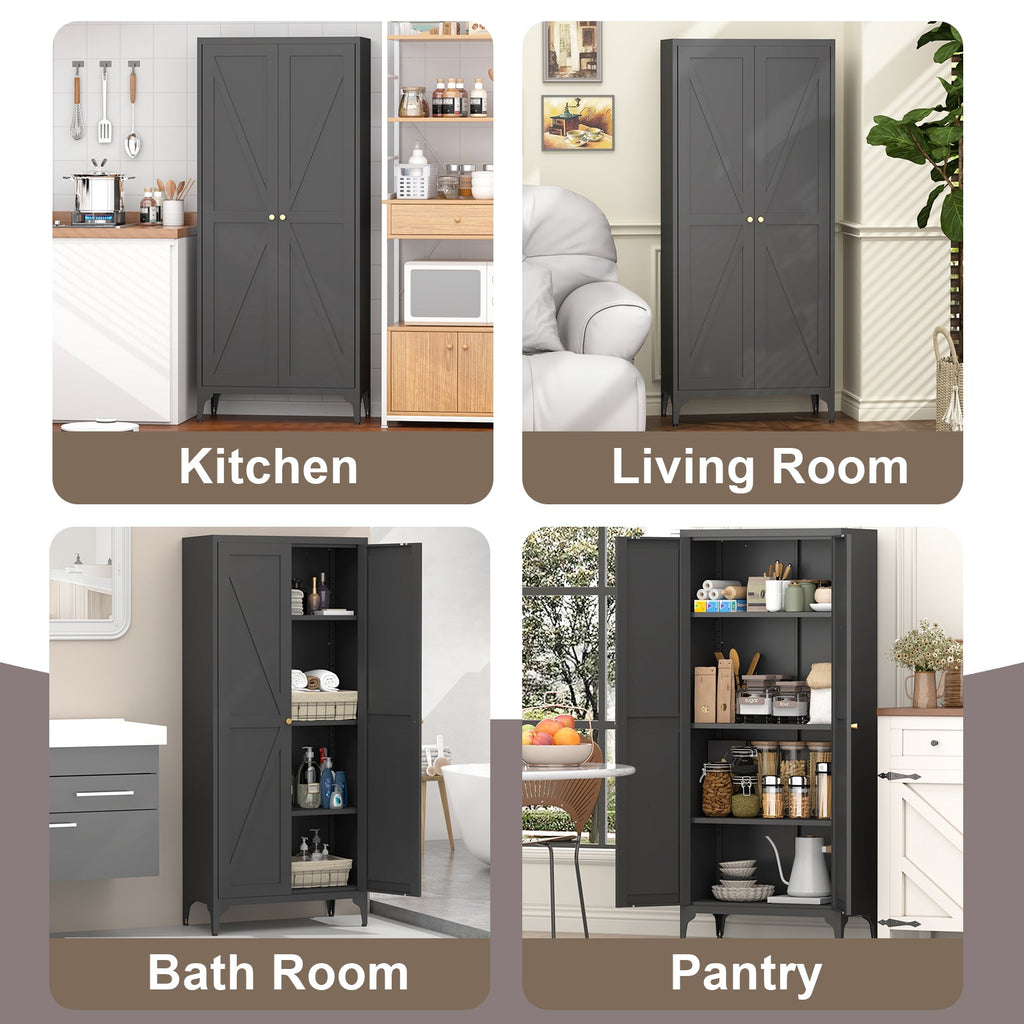 Metal Adjustable 2 Doors Storage Cabinet