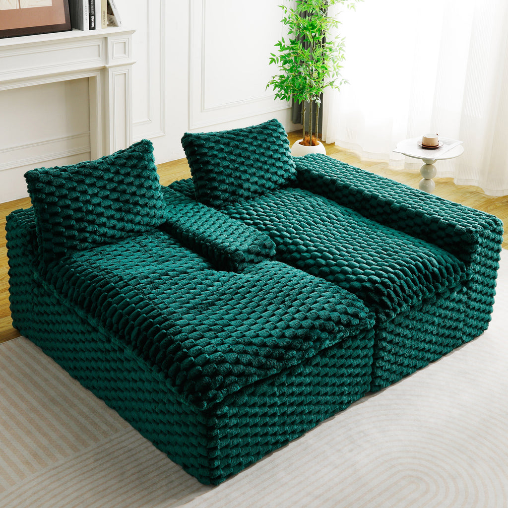 Green Turtle Velvet Versatile Sofa