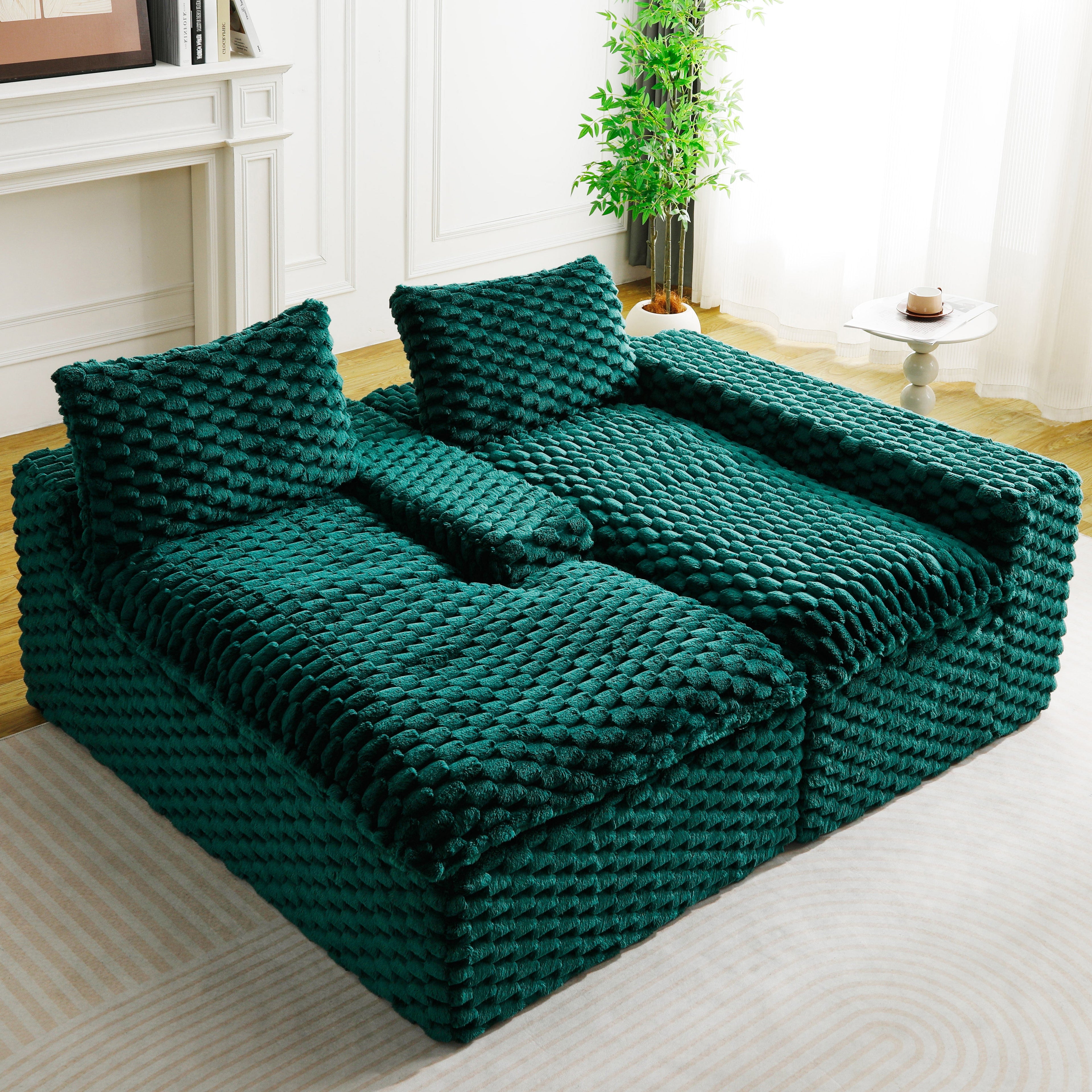 Green Turtle Velvet Versatile Sofa