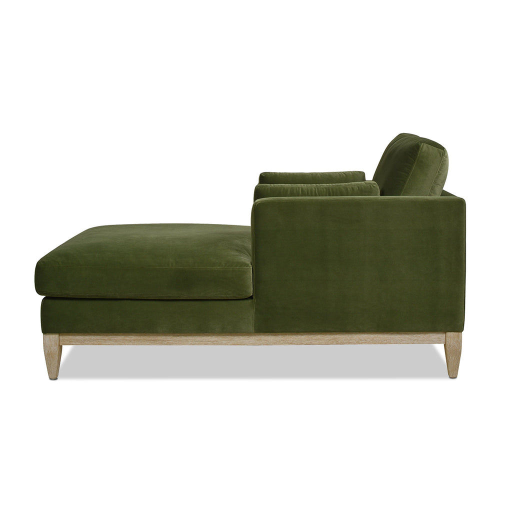 Knox 65" Modern Farmhouse Chaise Lounge Chair, Olive