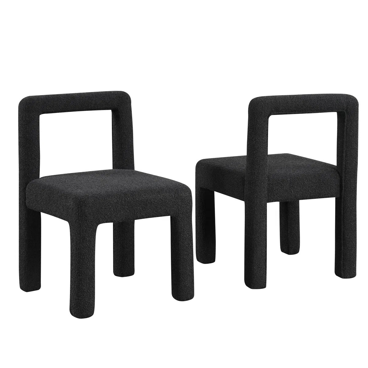Modern Dining Chair Set of 2, Boucle Upholstered