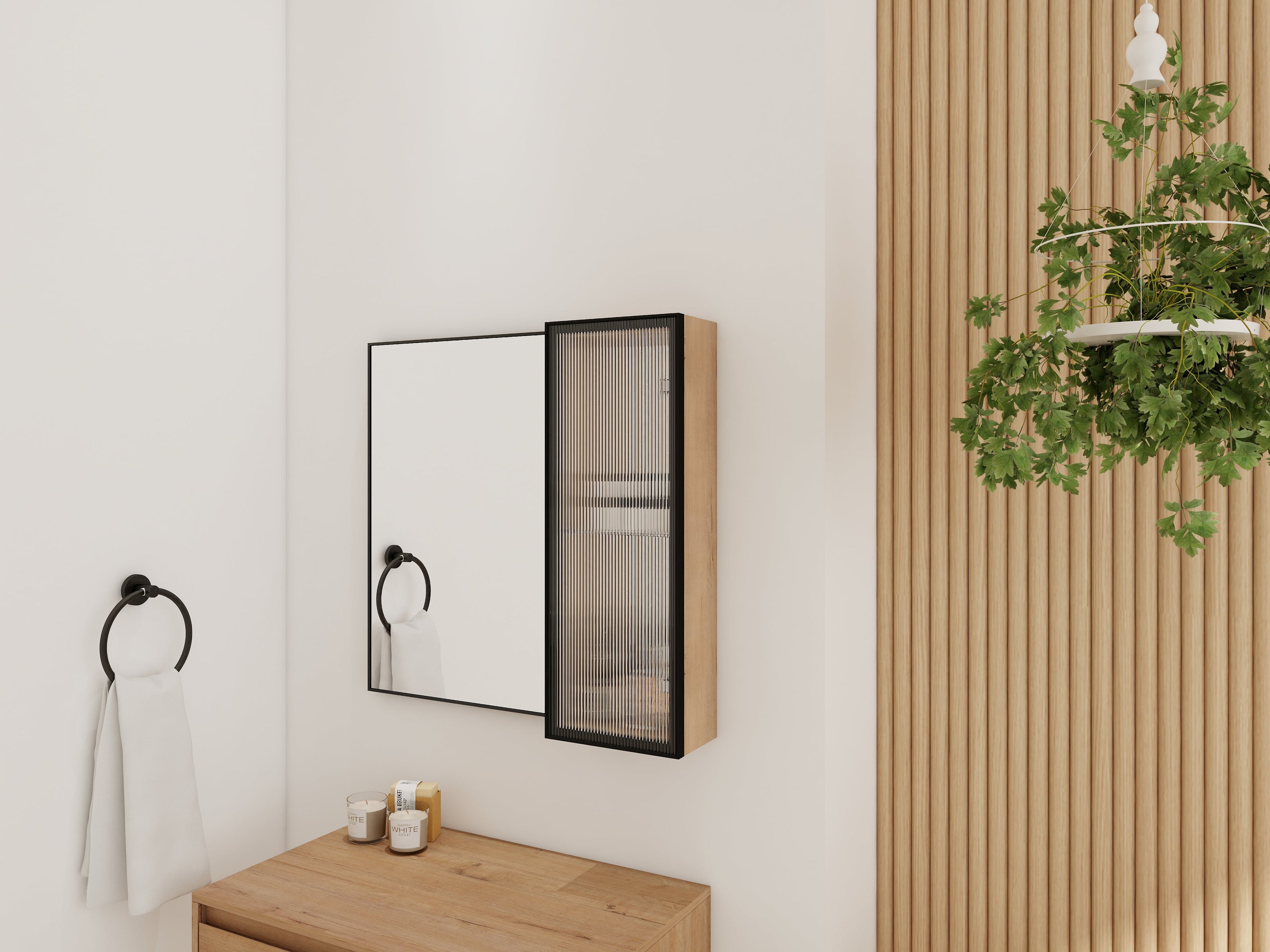 10" Bathroom Wall Mirror Cabinet with Acrylic Door