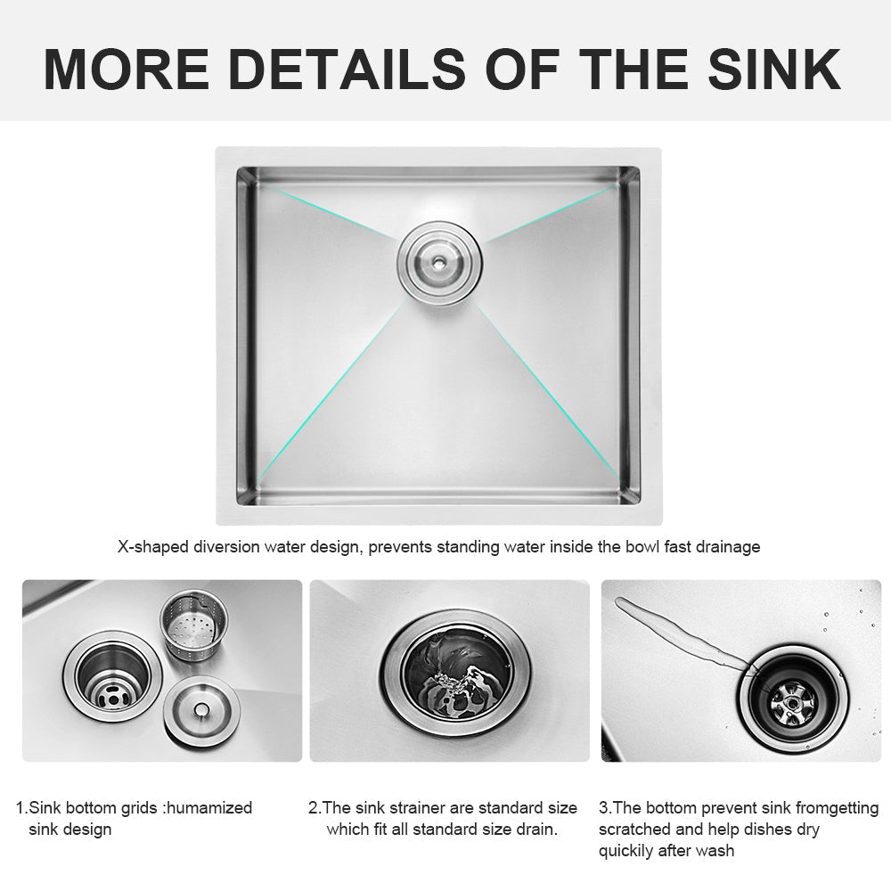 23 Inch Undermount Sink - Stainless Steel Kitchen Sink