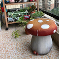 13.4" Oversized Mushroom Statue Stool