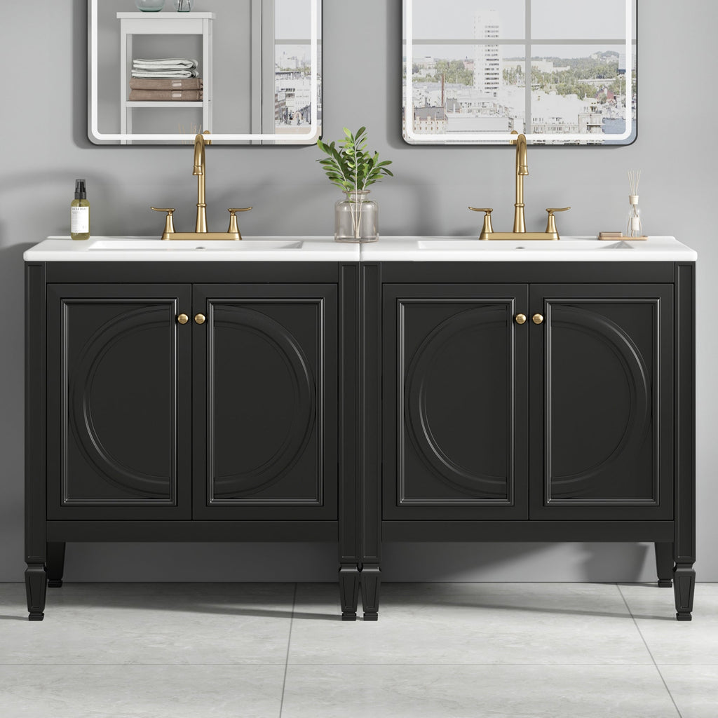 60" Bathroom Vanity with Double Sink Combo Set