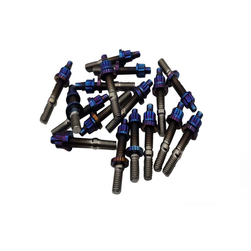 BLOX Racing Xtreme Titanium Intake/Exhaust Manifold Studs Burnt 45mm 7-Piece Kit BXFL-00307-7-TI-B