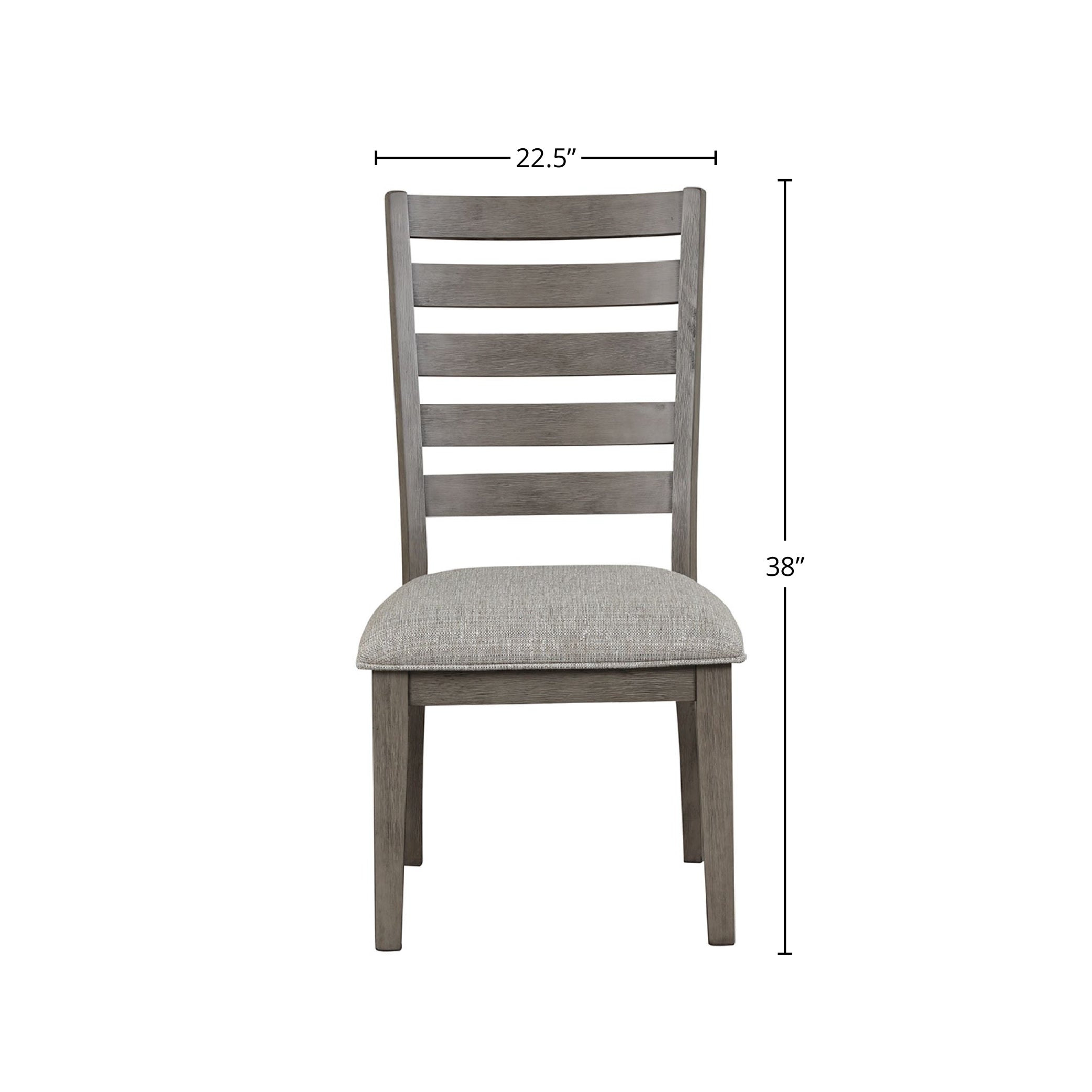 Casual Side Dining Chair with Ladder Back (Set of 2)