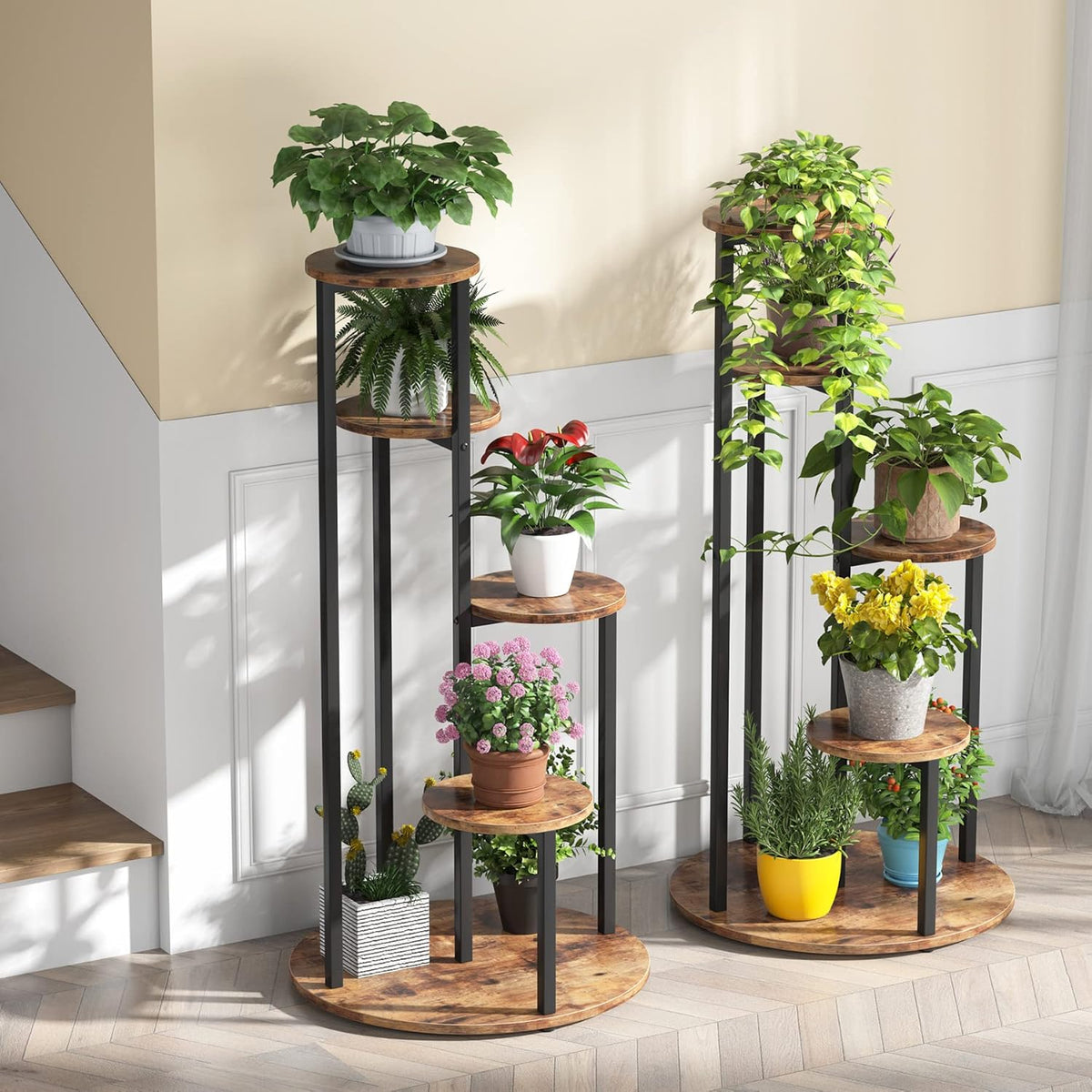 40.94" Height 4-Tier Rustic Plant Stand