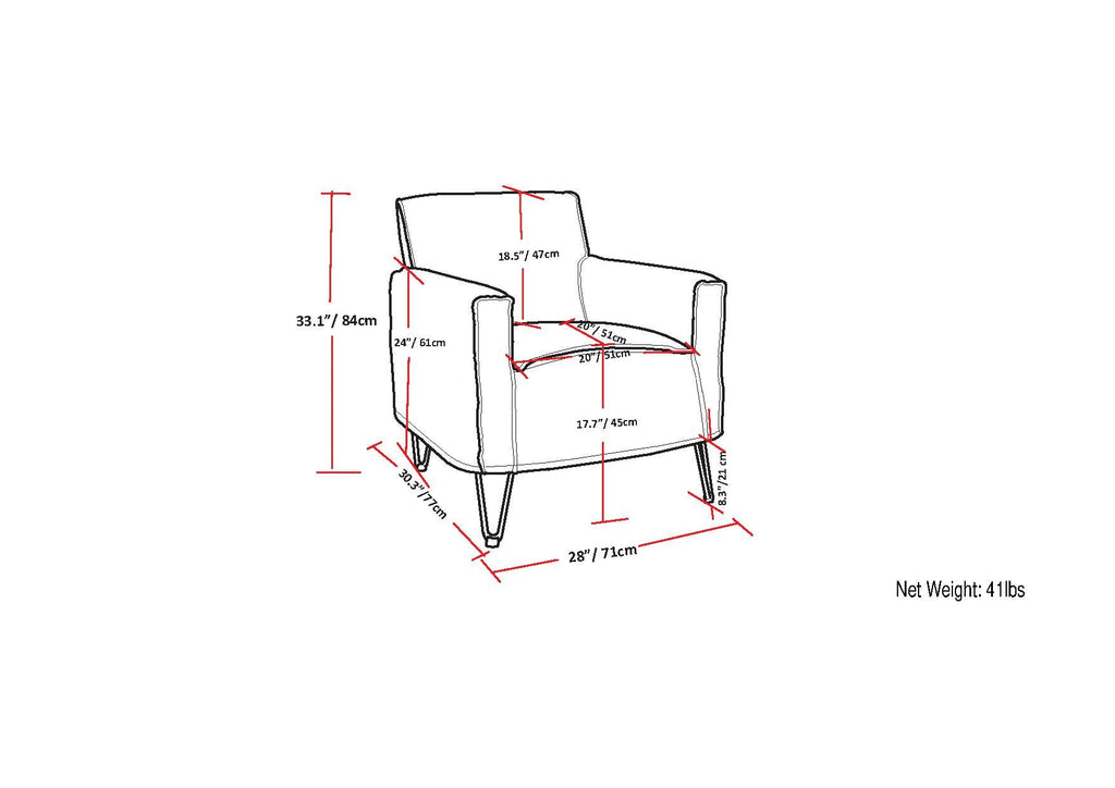 Warren Accent Chair with Hairpin Legs