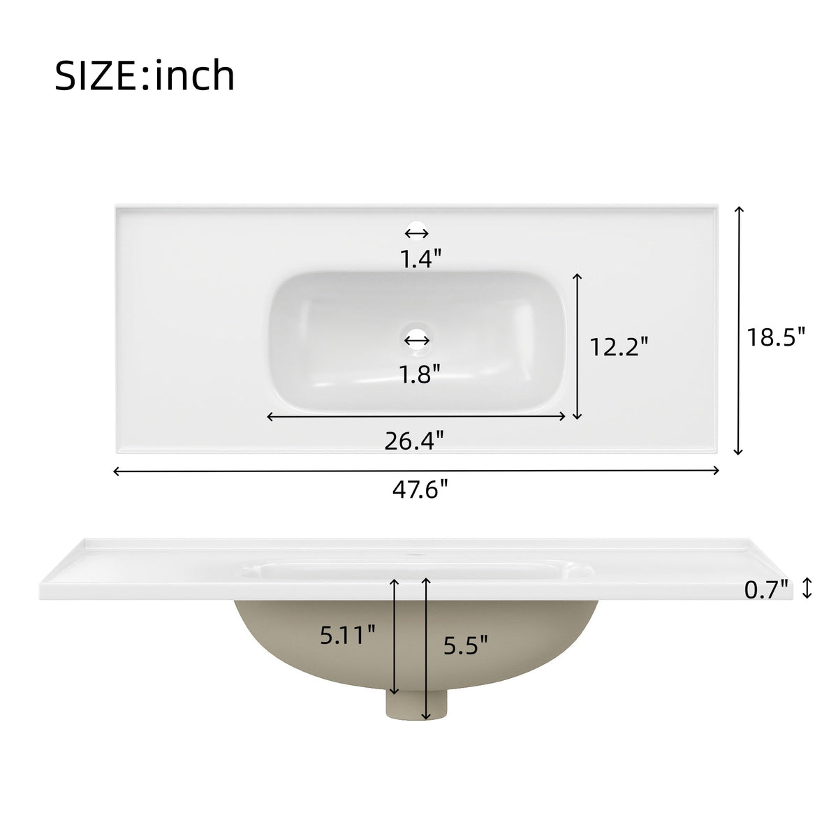 Navy Blue 48" Bathroom Vanity
