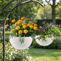 Self-Watering Hanging Rattan-Inspired Planter (Pack of 2, White)