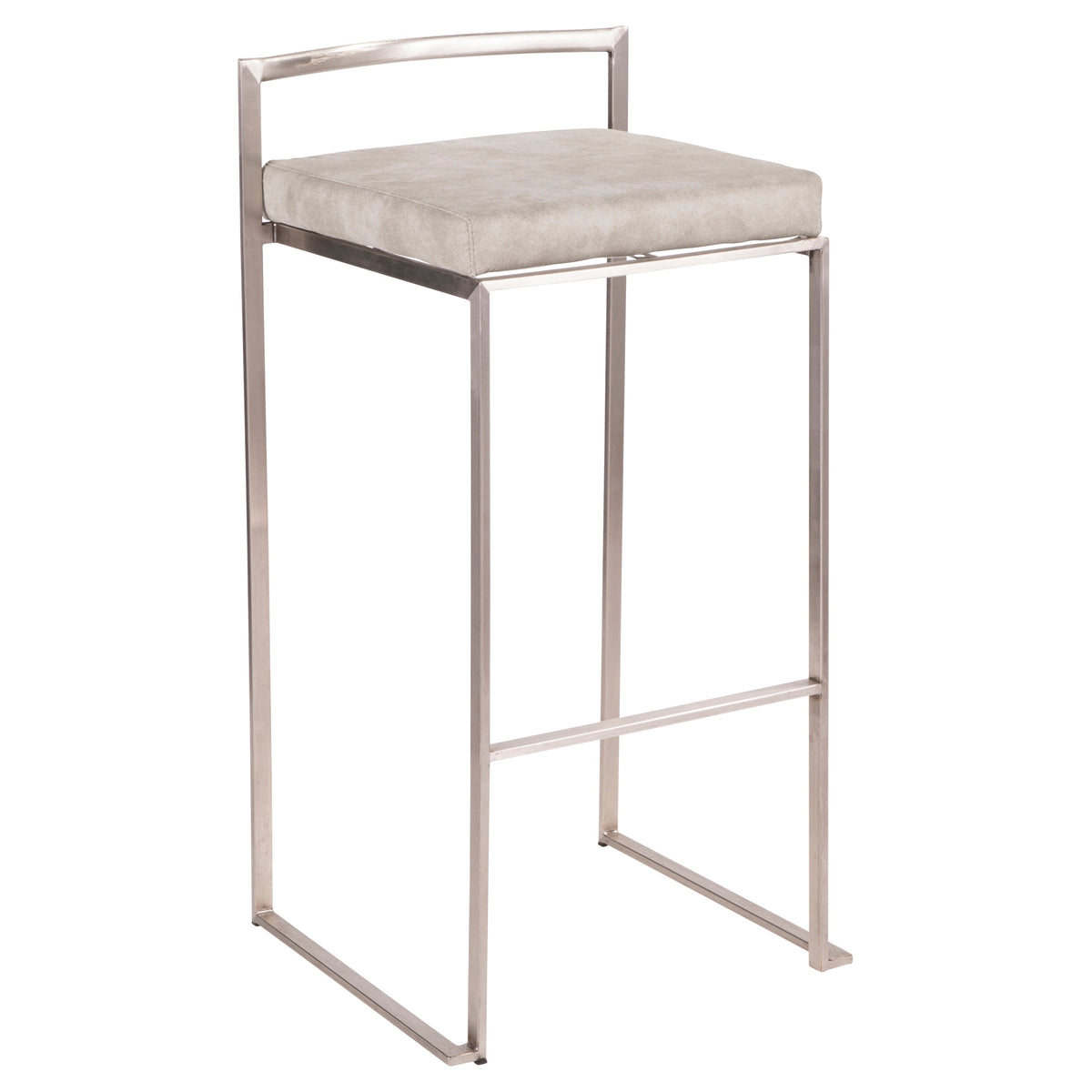 Contemporary Stackable Barstool in Stainless Steel with Light