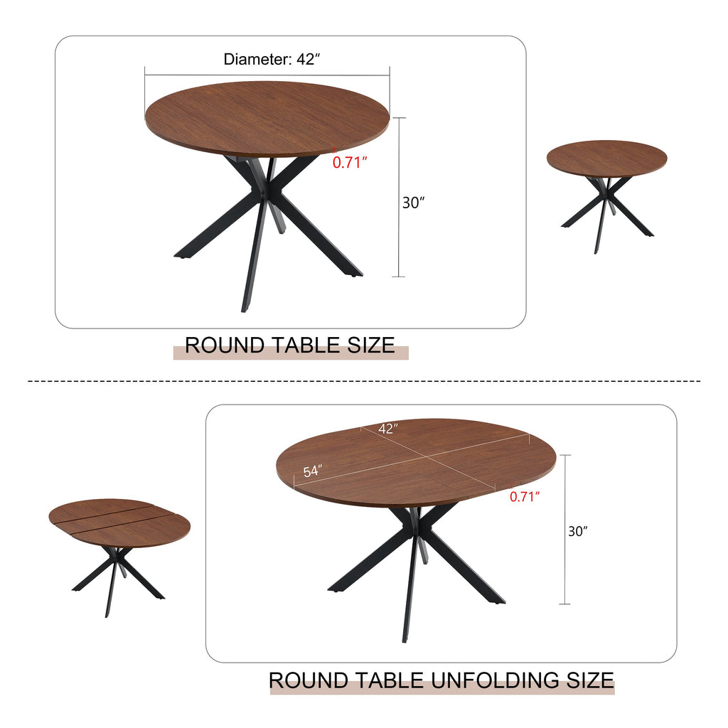 Extendable Round Dining Table (43" to 54")