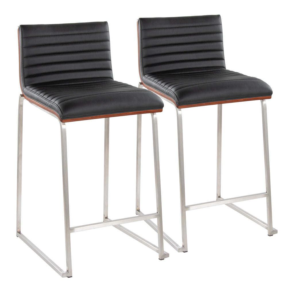 26" Contemporary Fixed-Height Counter Stool in Stainless Steel