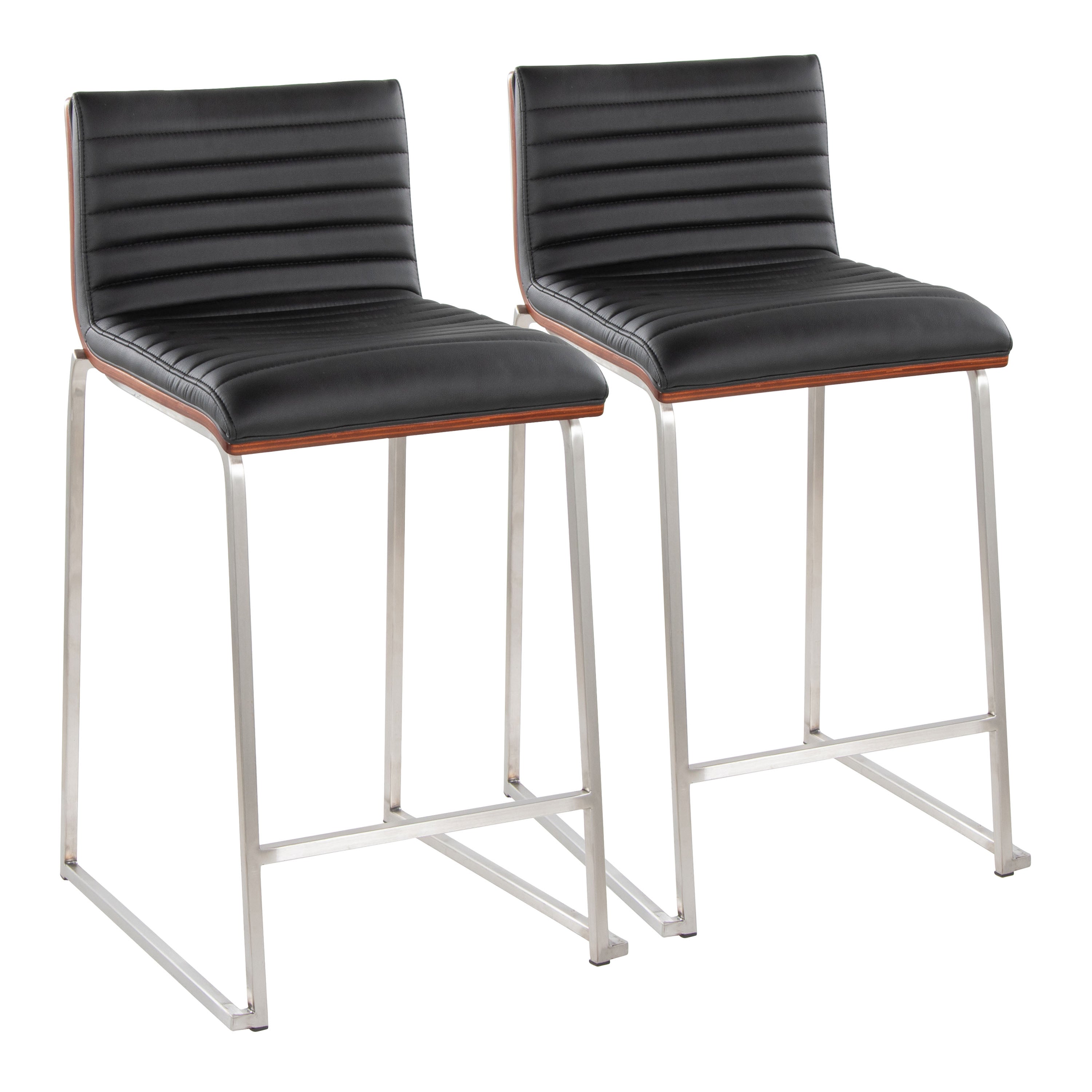 26" Contemporary Fixed-Height Counter Stool in Stainless Steel