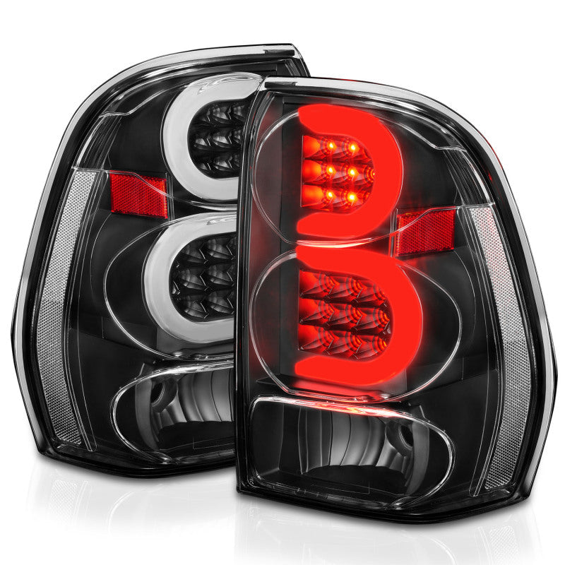 ANZO 2002-2009 Chevrolet Trailblazer LED Tail Lights w/ Light Bar Black Housing Clear Lens 311371