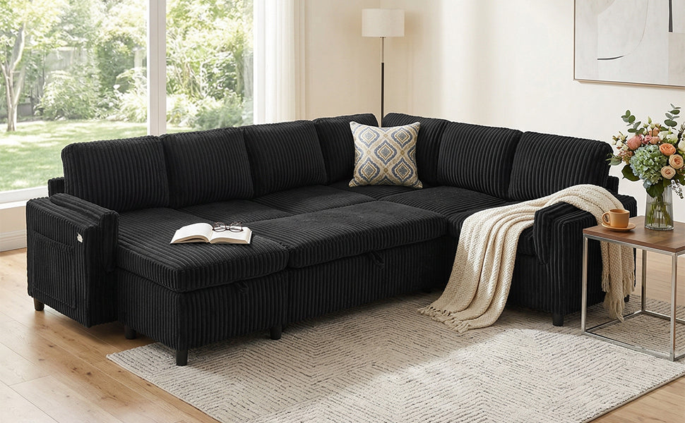 Convertible Sofa Bed Pull Out Sofa Bed 111" Sectional Sofa
